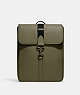 COACH®,BLAINE BACKPACK,Leather,Office,Gunmetal/Olive Drab,Front View