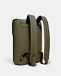 COACH®,BLAINE BACKPACK,Leather,Office,Gunmetal/Olive Drab,Angle View