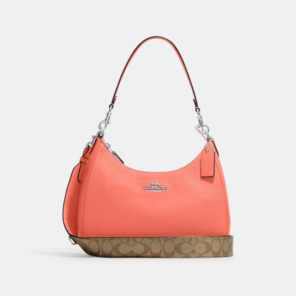 COACH®,Teri Hobo Bag With Signature Canvas,,Front View