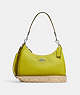COACH®,TERI HOBO WITH SIGNATURE CANVAS,Leather,Medium,Silver/Light Khaki/Key Lime,Front View