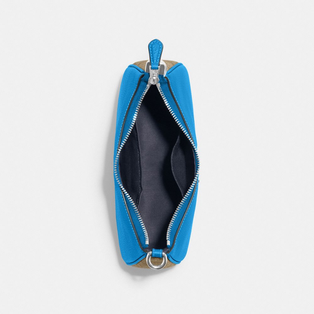 COACH®,TERI SHOULDER BAG IN SIGNATURE CANVAS,Signature Canvas,Medium,Silver/Khaki/Racer Blue,Inside View,Top View