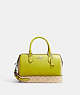 COACH®,ROWAN SATCHEL BAG IN SIGNATURE CANVAS,Leather,Medium,Silver/Light Khaki/Key Lime,Front View