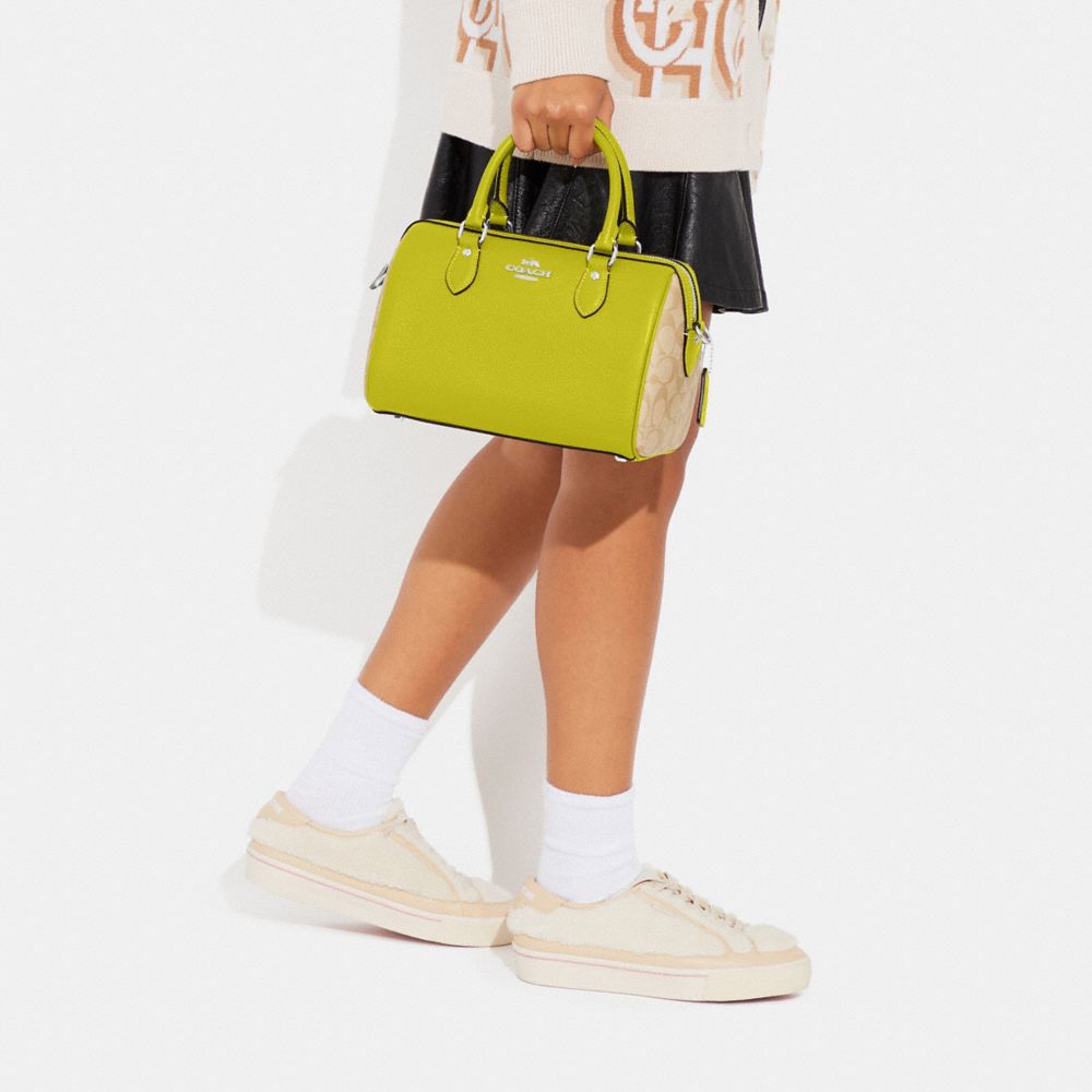 COACH®,Rowan Satchel Bag In Signature Canvas,,Detail View