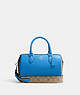 COACH®,ROWAN SATCHEL BAG IN SIGNATURE CANVAS,Leather,Medium,Silver/Khaki/Racer Blue,Front View
