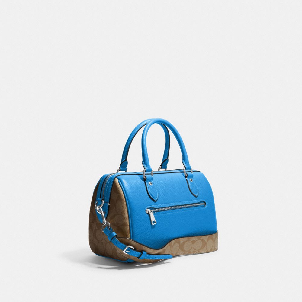 Coach Signature Canvas Racer Blue Rowan Satchel