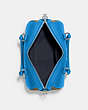 COACH®,ROWAN SATCHEL BAG IN SIGNATURE CANVAS,Leather,Medium,Silver/Khaki/Racer Blue,Inside View,Top View