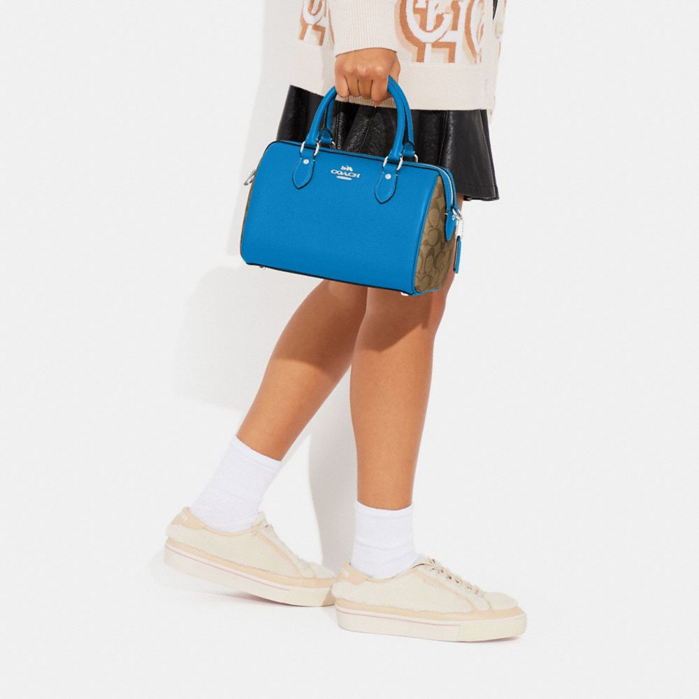 Coach Bags | Rowan Satchel in Signature Canvas | Color: Blue/Cream | Size: Os | Kcapmd00's Closet