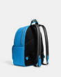 COACH®,COURT BACKPACK IN SIGNATURE CANVAS,Leather,Large,Silver/Khaki/Racer Blue,Angle View