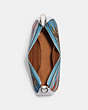 COACH®,TERI SHOULDER BAG WITH HAWAIIAN PRINT,canvas,Medium,Silver/Blue Multi,Inside View,Top View