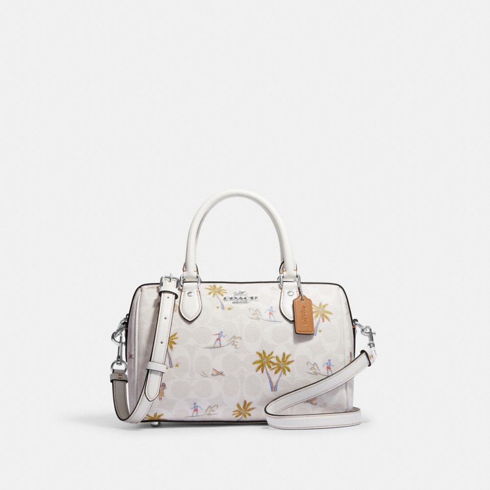 Coach Outlet Mini Rowan Satchel In Blocked Signature Canvas