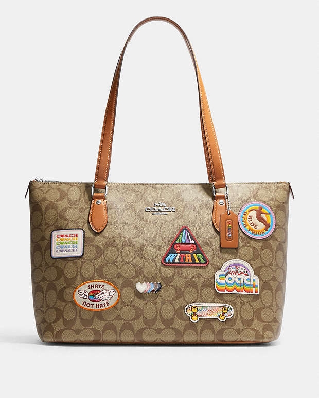COACH®  Gallery Tote In Signature Canvas With Patches
