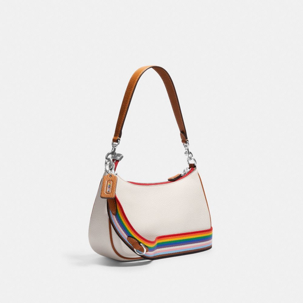 Gradient Color Crossbody Bag, Trendy Rainbow Chain Shoulder Bag