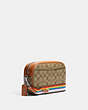 COACH®,JAMIE CAMERA BAG IN SIGNATURE CANVAS WITH PATCHES,canvas,Medium,Silver/Khaki Multi,Angle View