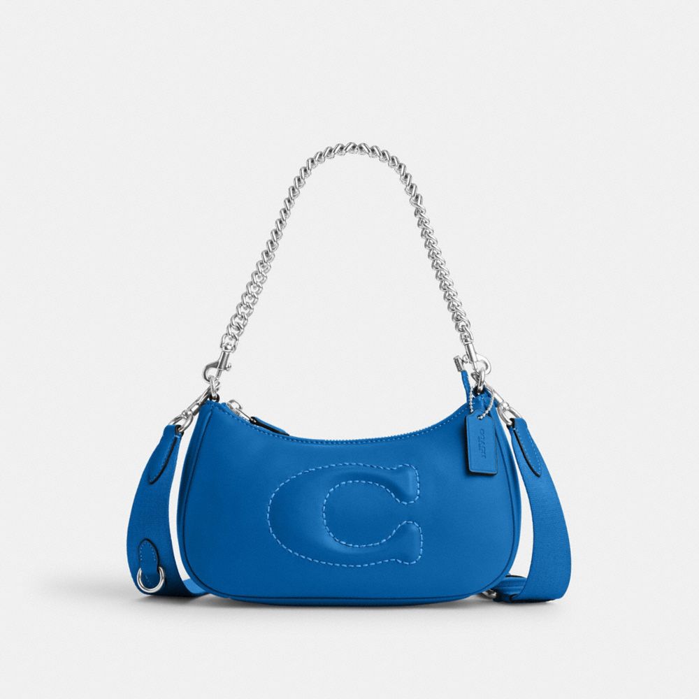 COACH®,テリ ショルダー バッグ・シグネチャー キルティング,ショルダーバッグ,ｼﾙﾊﾞｰ/ﾌﾞﾗｲﾄ ﾌﾞﾙｰ