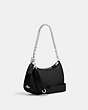 COACH®,TERI SHOULDER BAG WITH SIGNATURE QUILTING,Leather,Medium,Silver/Black,Angle View