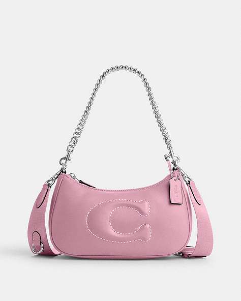 COACH®,TERI SHOULDER BAG WITH SIGNATURE QUILTING,Leather,Medium,Silver/Tulip,Front View