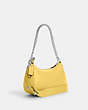 COACH®,TERI SHOULDER BAG WITH SIGNATURE QUILTING,Leather,Medium,Silver/Retro Yellow,Angle View