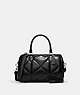 COACH®,ROWAN SATCHEL WITH PUFFY DIAMOND QUILTING,pvc,Silver/Black,Front View
