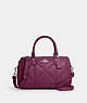 COACH®,ROWAN SATCHEL WITH PUFFY DIAMOND QUILTING,pvc,Silver/Deep Berry,Front View