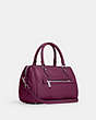 COACH®,ROWAN SATCHEL WITH PUFFY DIAMOND QUILTING,pvc,Silver/Deep Berry,Angle View