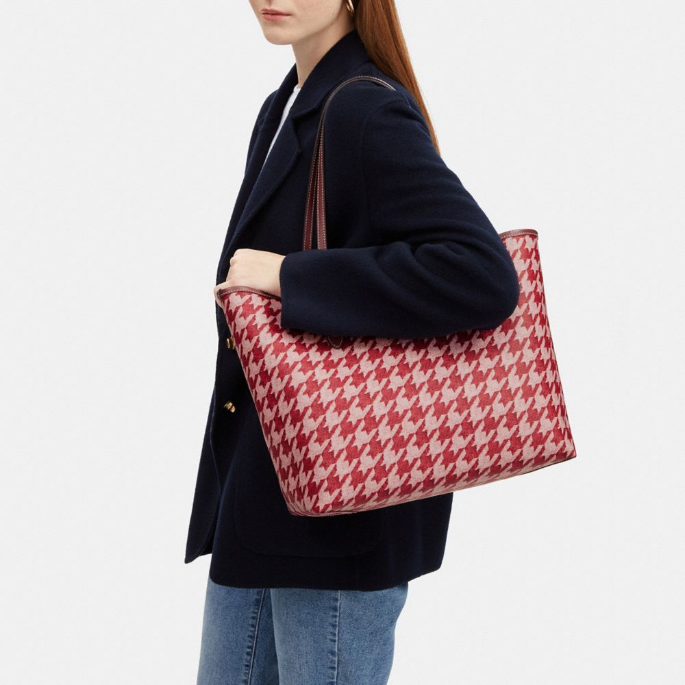 COACH®,City Tote Bag With Houndstooth Print,,Detail View