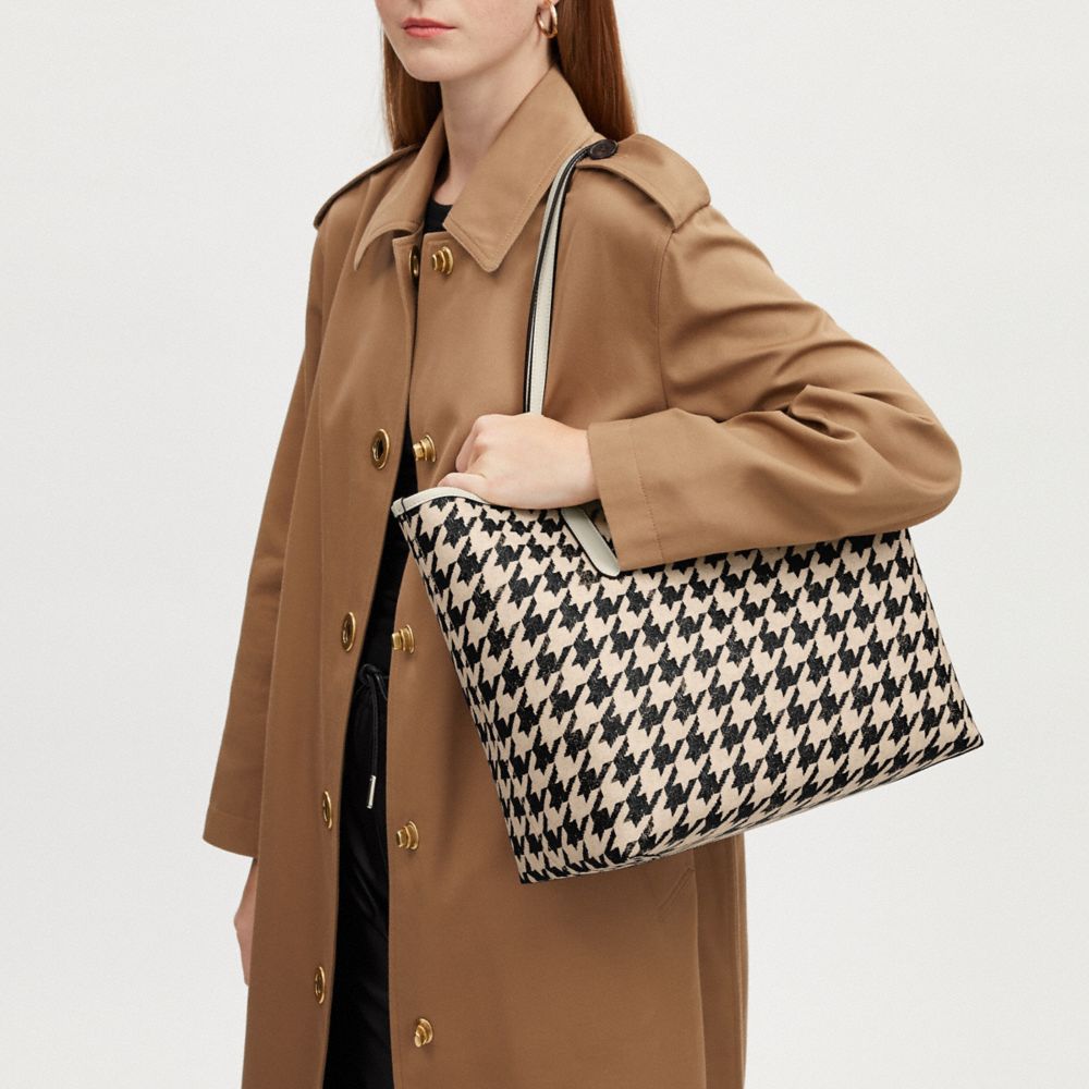 COACH®,City Tote Bag With Houndstooth Print,,Detail View