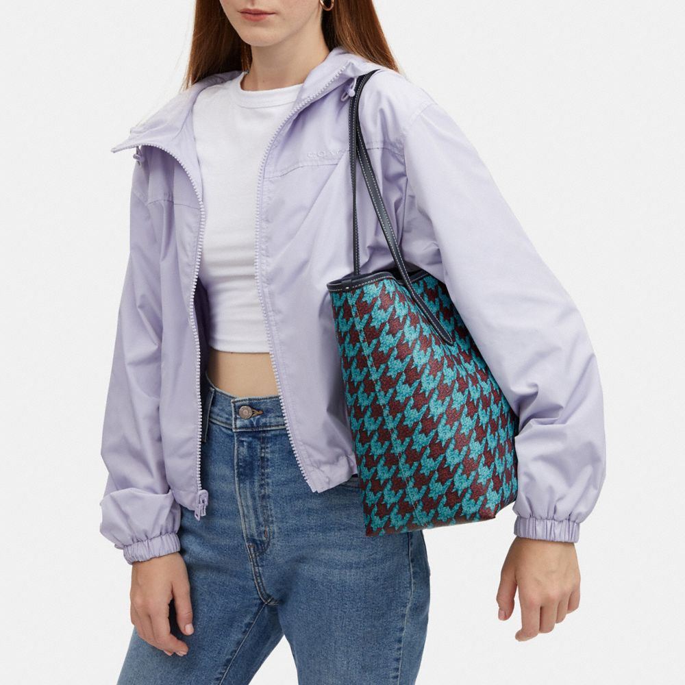 COACH®  City Tote With Houndstooth Print