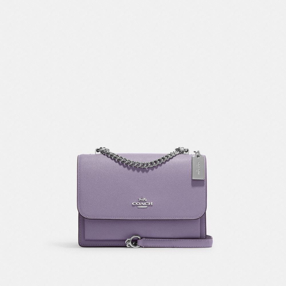 COACH®,KLARE CROSSBODY BAG,Crossgrain Leather,Medium,Silver/Light Violet,Front View