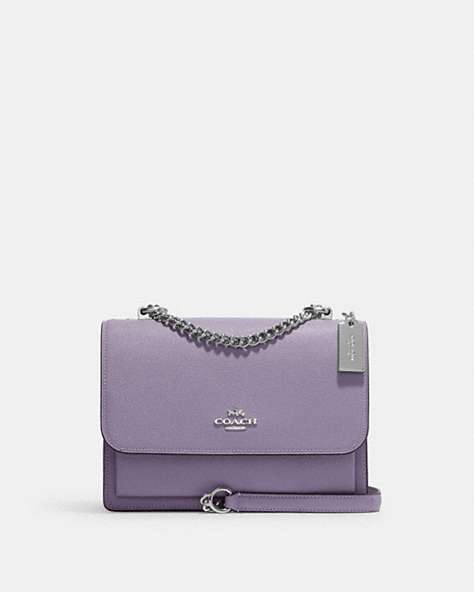 COACH®,KLARE CROSSBODY BAG,Leather,Medium,Silver/Light Violet,Front View