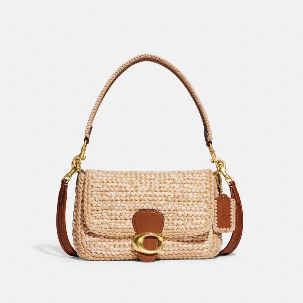 COACH Tabby Signature Leather Shoulder Bag in Natural