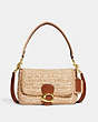 COACH®,SOFT TABBY SHOULDER BAG WITH CROCHET,Medium,Brass/Ivory Multi,Front View