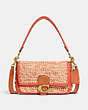 COACH®,SOFT TABBY SHOULDER BAG WITH CROCHET,Medium,Brass/Faded Orange Multi,Front View