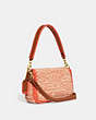 COACH®,SOFT TABBY SHOULDER BAG WITH CROCHET,Medium,Brass/Faded Orange Multi,Angle View