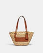 COACH®,STRUCTURED TOTE 16,Refined Calf Leather,Small,Brass/Natural/Burnished Amber,Front View