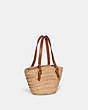 COACH®,STRUCTURED TOTE 16,Refined Calf Leather,Small,Brass/Natural/Burnished Amber,Angle View