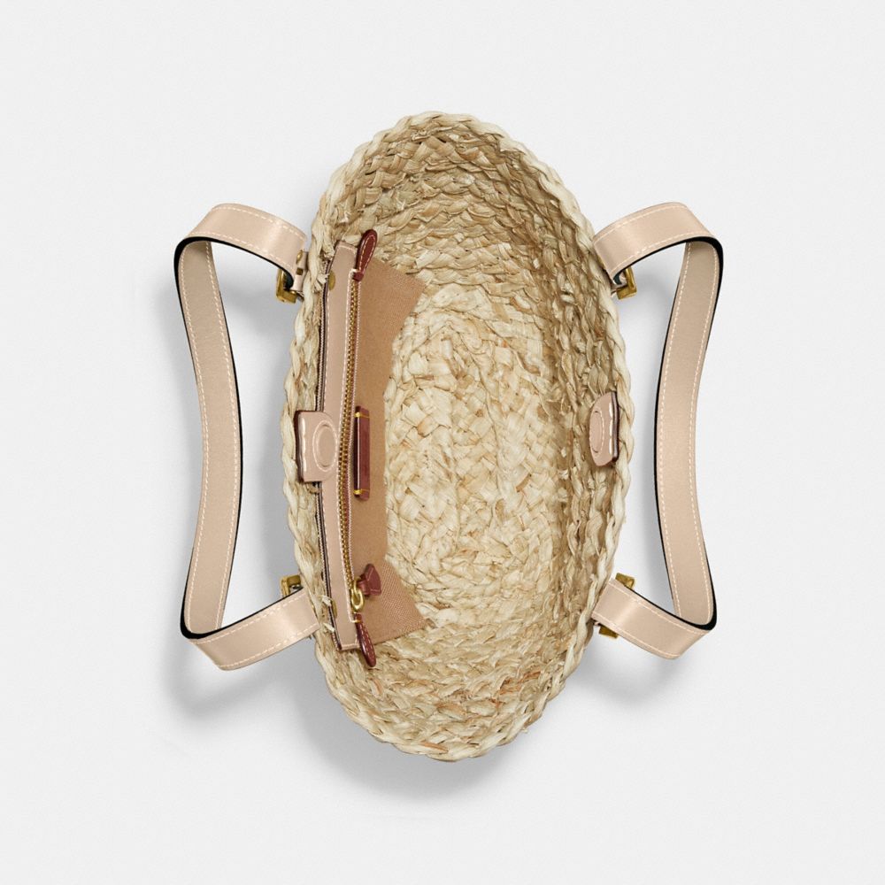 COACH®,ストラクチャード トート 16,トートバッグ,ﾌﾞﾗｽ/ﾅﾁｭﾗﾙ/ｱｲﾎﾞﾘｰ