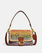 COACH®,SOFT TABBY SHOULDER BAG,Straw/Smooth Leather,Medium,Brass/Multi,Front View
