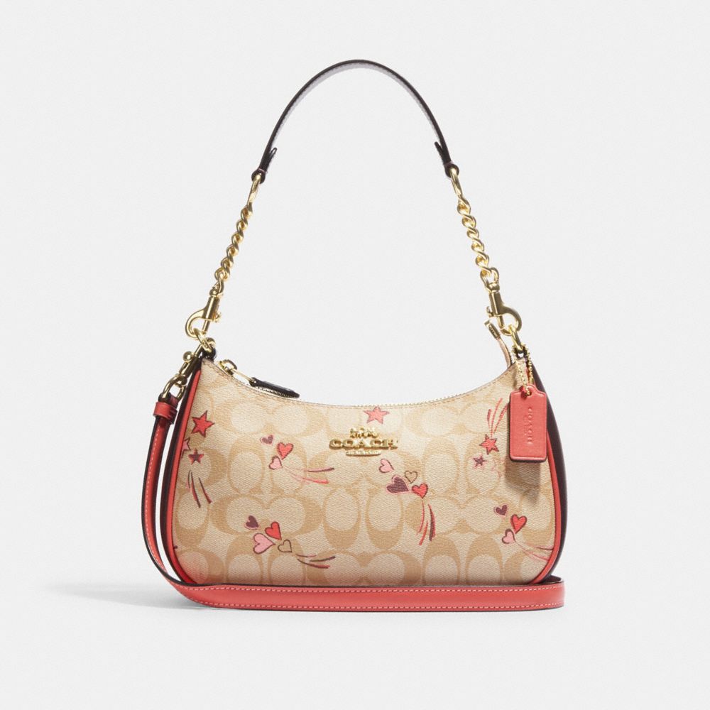 COACH®  Teri Shoulder Bag In Signature Canvas With Heart And Star Print