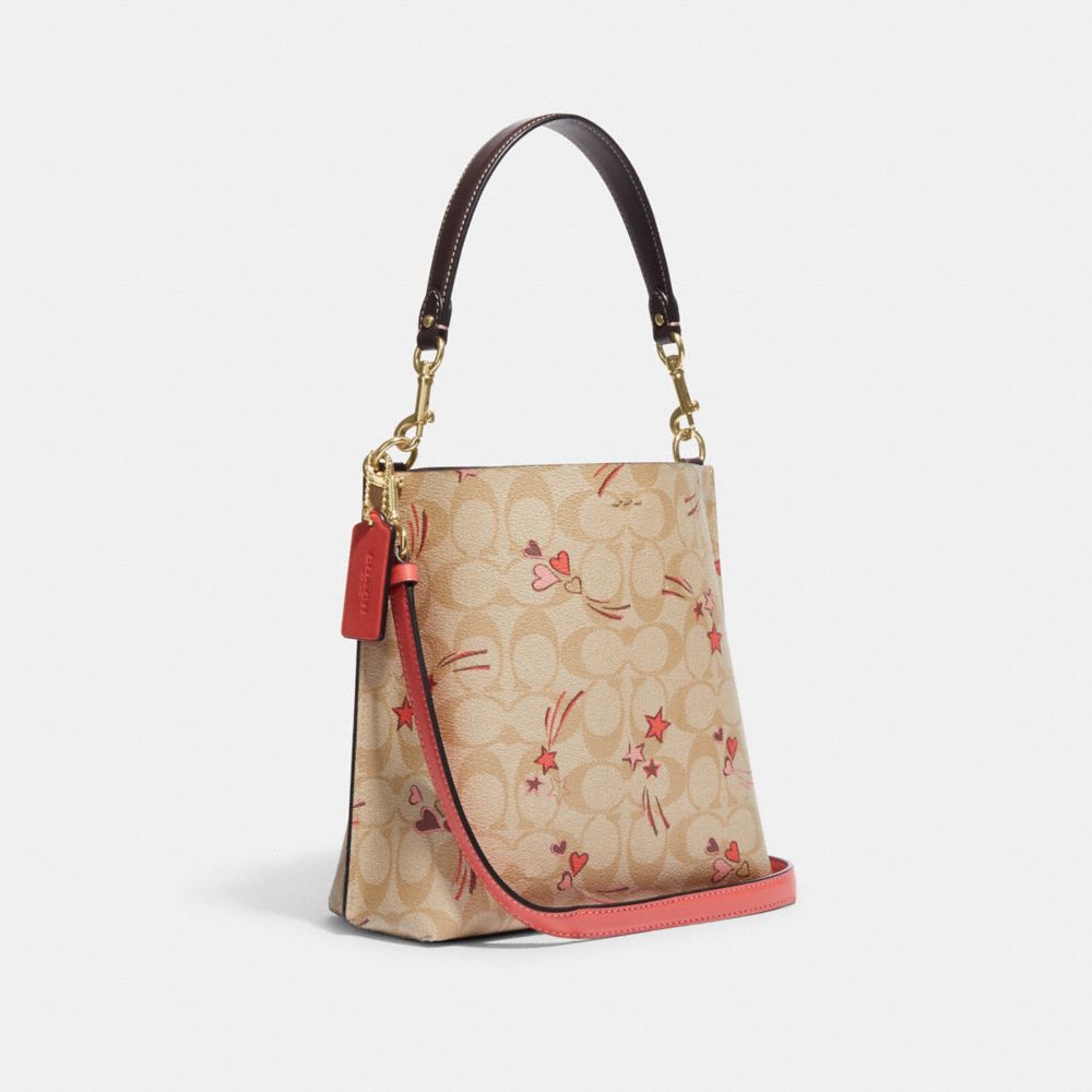 COACH®  Mollie Bucket Bag In Signature Canvas With Heart Cherry Print