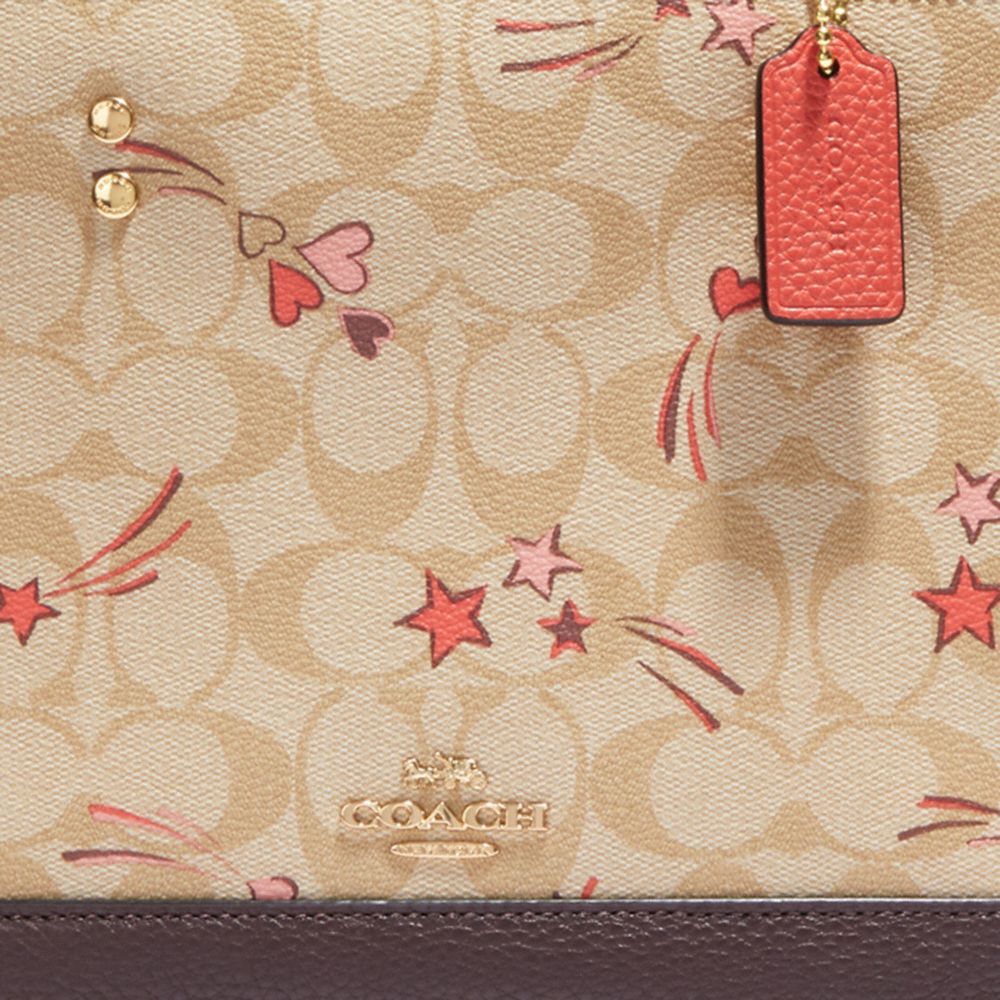 COACH® | Dempsey Tote 22 In Signature Canvas With Heart And Star Print