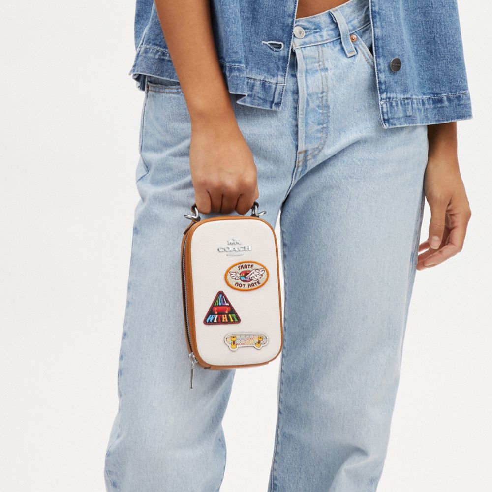 COACH®,Eva Phone Crossbody With Patches,,Detail View