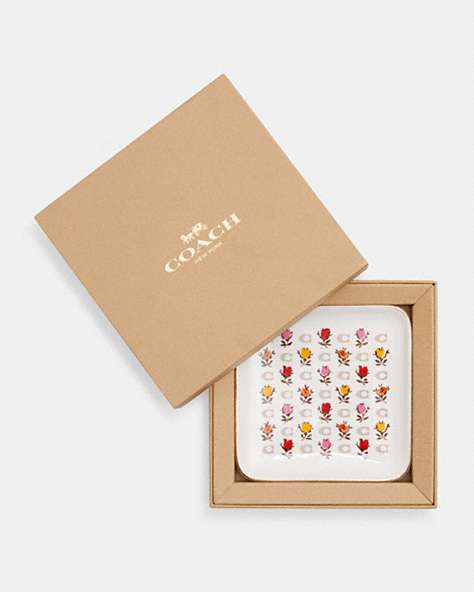 COACH®,TRINKET TRAY WITH BADLANDS FLORAL PRINT,Chalk Multi,Front View