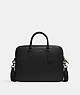 COACH®,LIAM COMPACT BRIEF,Leather,Small,Gunmetal/Black,Front View