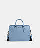COACH®,LIAM COMPACT BRIEF,Leather,Small,Gunmetal/Cornflower,Front View