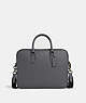 COACH®,LIAM COMPACT BRIEF,Leather,Small,Gunmetal/Industrial Grey,Front View