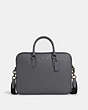 COACH®,LIAM COMPACT BRIEF,Leather,Small,Gunmetal/Industrial Grey,Front View