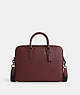 COACH®,LIAM COMPACT BRIEF,Leather,Black Antique Nickel/Wine,Front View