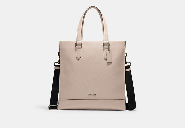 COACH®,GRAHAM STRUCTURED TOTE,Leather,Black Antique Nickel/Steam,Front View