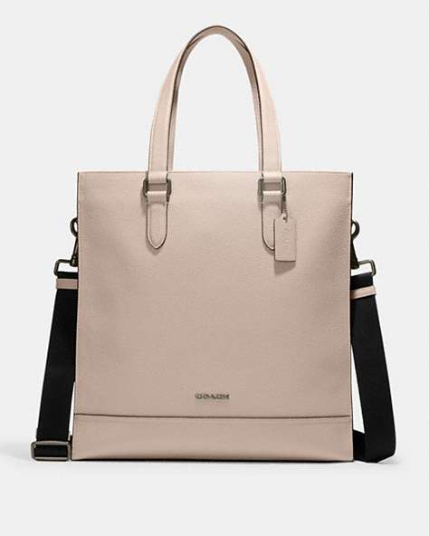 COACH®,GRAHAM STRUCTURED TOTE BAG,Leather,Large,Black Antique Nickel/Steam,Front View