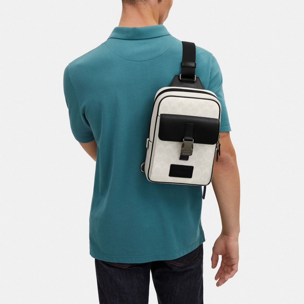 COACH®,Track Pack In Colorblock Signature Canvas,,Detail View
